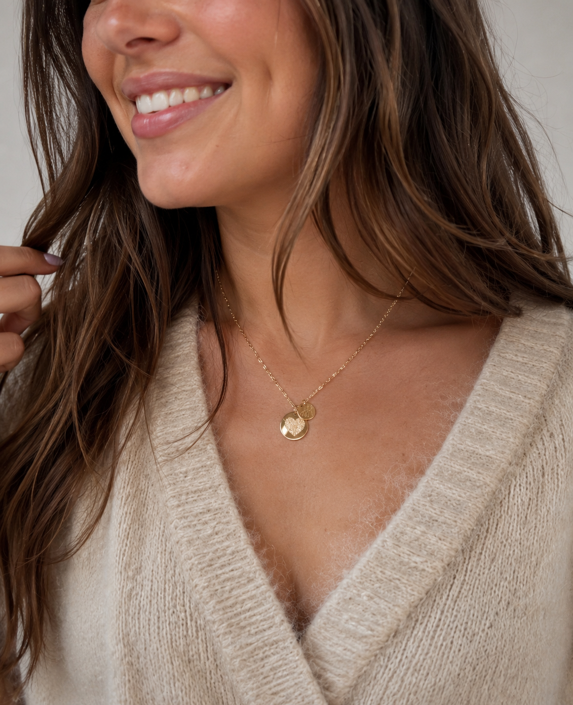 Coin en small coin ketting (14 karaat goud) - Afbeelding 2